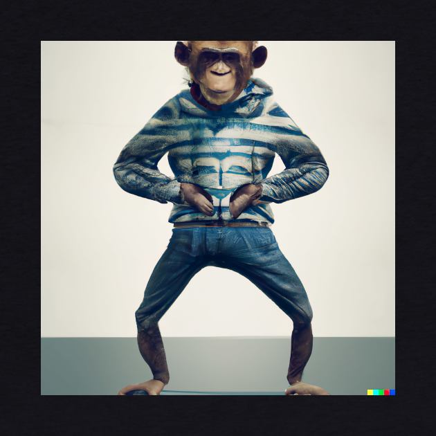 Monkey with Human Clothing Design Funky and colorful by Eternal Experience